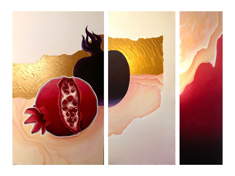 Fire in Paradise I, II, III 2021 (triptych)